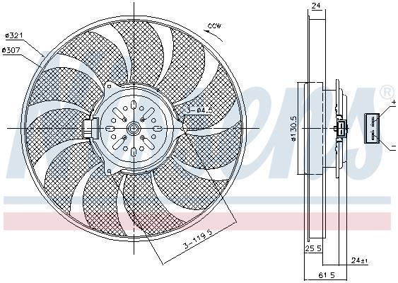 Ventilateur de refroidissement du moteur (Motoventilateur) NISSENS ref. 85786