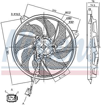 Ventilateur de refroidissement du moteur (Motoventilateur) NISSENS ref. 85787