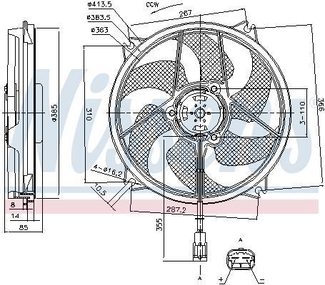 Ventilateur de refroidissement du moteur (Motoventilateur) NISSENS ref. 85788