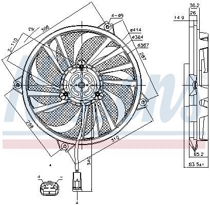 Ventilateur de refroidissement du moteur (Motoventilateur) NISSENS ref. 85789