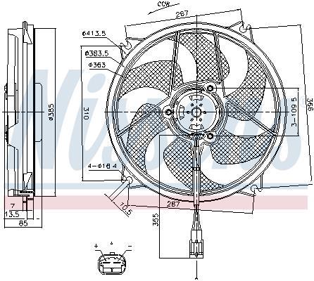 Ventilateur de refroidissement du moteur (Motoventilateur) NISSENS ref. 85790