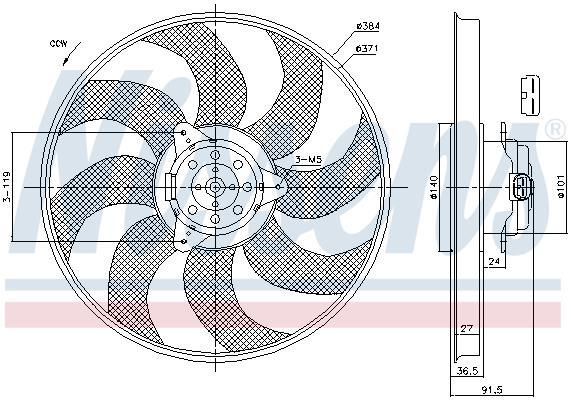 Ventilateur de refroidissement du moteur (Motoventilateur) NISSENS ref. 85794