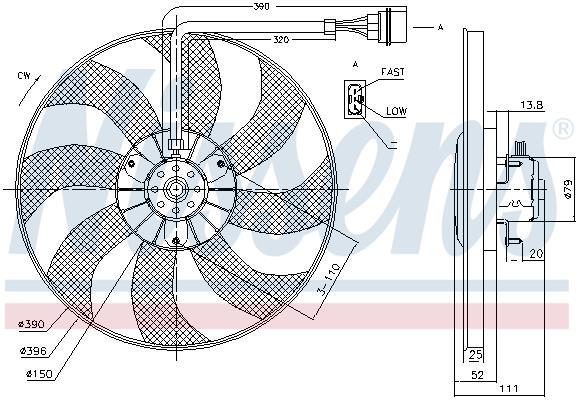 Ventilateur de refroidissement du moteur (Motoventilateur) NISSENS ref. 85796