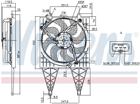 Ventilateur de refroidissement du moteur (Motoventilateur) NISSENS ref. 85797