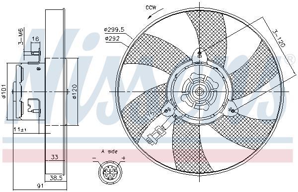 Ventilador, refrigeración del motor NISSENS ref. 85799