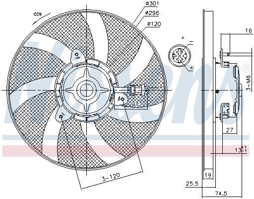 Ventilateur de refroidissement du moteur (Motoventilateur) NISSENS ref. 85800