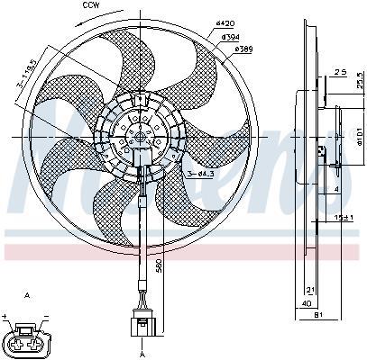 Ventilateur de refroidissement du moteur (Motoventilateur) NISSENS ref. 85805