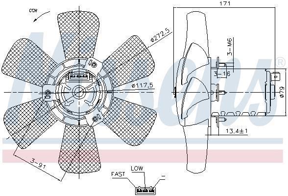 Ventilador, refrigeración del motor NISSENS ref. 85809