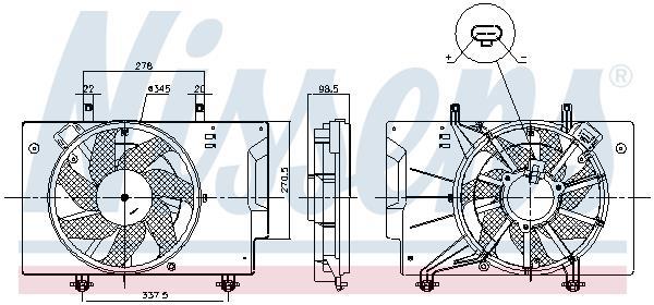 Ventilateur de refroidissement du moteur (Motoventilateur) NISSENS ref. 85810