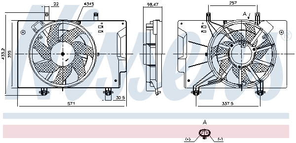 Ventilateur de refroidissement du moteur (Motoventilateur) NISSENS ref. 85811