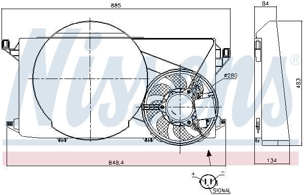 Ventilateur de refroidissement du moteur (Motoventilateur) NISSENS ref. 85825