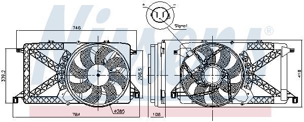 Ventilateur de refroidissement du moteur (Motoventilateur) NISSENS ref. 85827