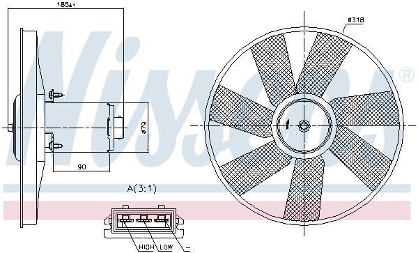 Ventilateur de refroidissement du moteur (Motoventilateur) NISSENS ref. 85838