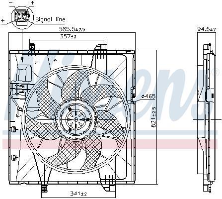 Ventilateur de refroidissement du moteur (Motoventilateur) NISSENS ref. 85857