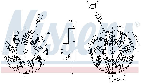 Ventilateur de refroidissement du moteur (Motoventilateur) NISSENS ref. 85866
