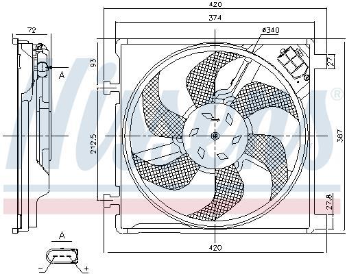 Ventilateur de refroidissement du moteur (Motoventilateur) NISSENS ref. 85868