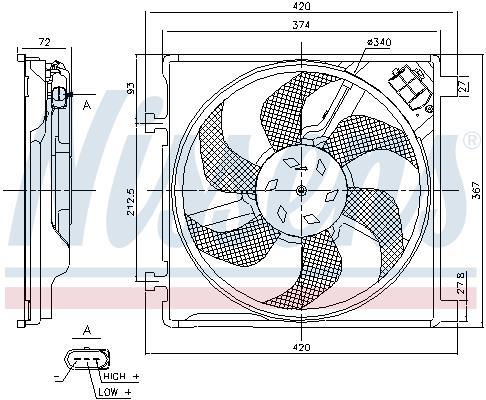 Ventilateur de refroidissement du moteur (Motoventilateur) NISSENS ref. 85869