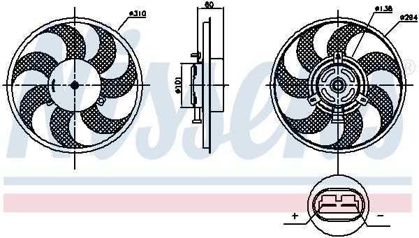 Ventilateur de refroidissement du moteur (Motoventilateur) NISSENS ref. 85879