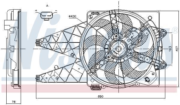 Ventilateur de refroidissement du moteur (Motoventilateur) NISSENS ref. 85881