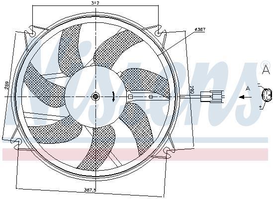 Ventilateur de refroidissement du moteur (Motoventilateur) NISSENS ref. 85886