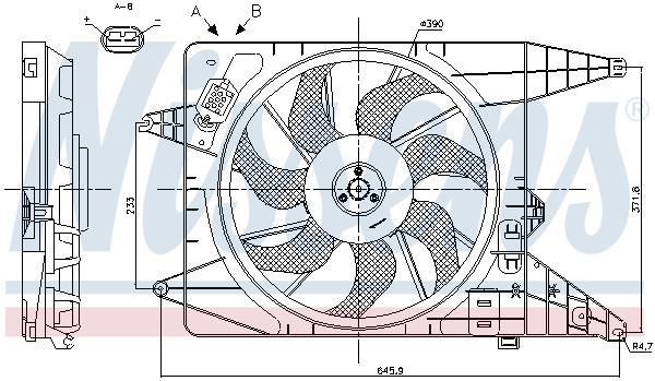Ventilateur de refroidissement du moteur (Motoventilateur) NISSENS ref. 85890