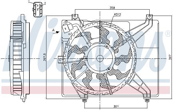 Ventilateur de refroidissement du moteur (Motoventilateur) NISSENS ref. 85893
