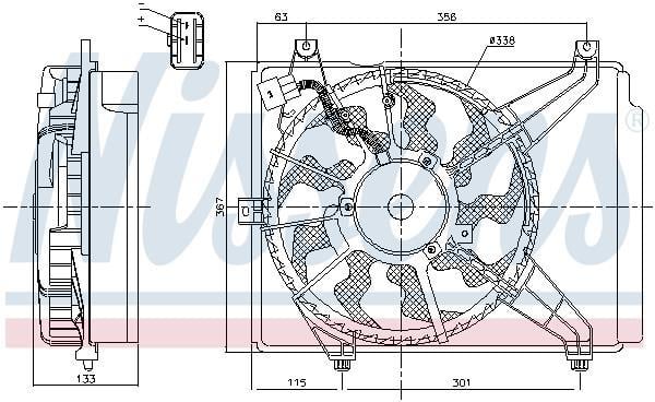Ventilateur de refroidissement du moteur (Motoventilateur) NISSENS ref. 85894