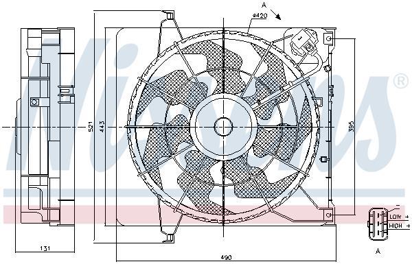 Ventilador, refrigeración del motor NISSENS ref. 85896
