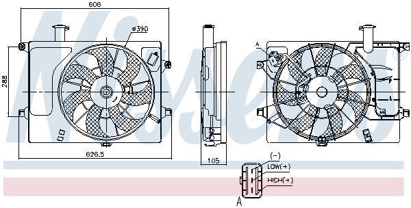 Ventilateur de refroidissement du moteur (Motoventilateur) NISSENS ref. 85897