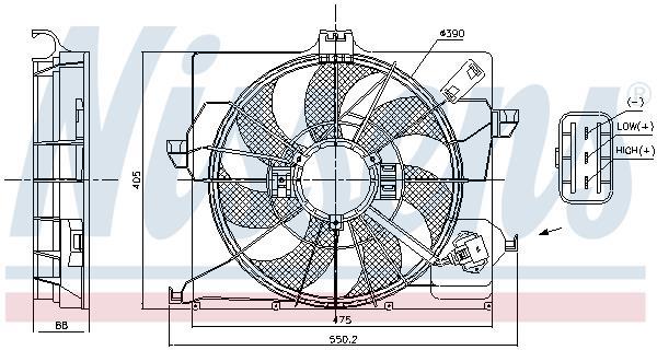 Ventilateur de refroidissement du moteur (Motoventilateur) NISSENS ref. 85898