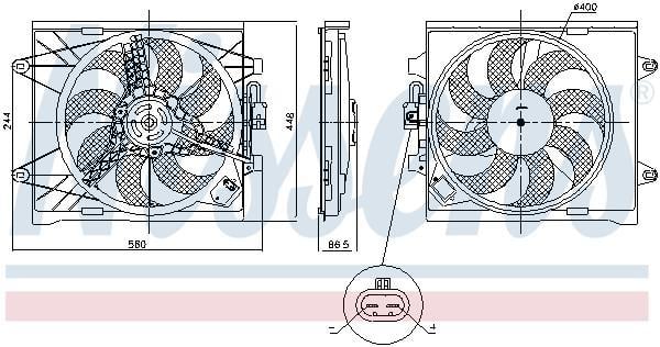 Ventilateur de refroidissement du moteur (Motoventilateur) NISSENS ref. 85921