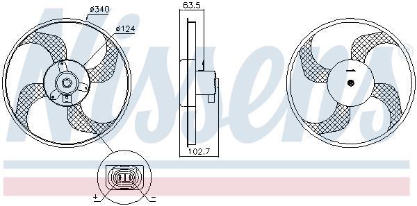 Ventilateur de refroidissement du moteur (Motoventilateur) NISSENS ref. 85928