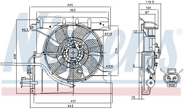 Ventilateur de refroidissement du moteur (Motoventilateur) NISSENS ref. 85939