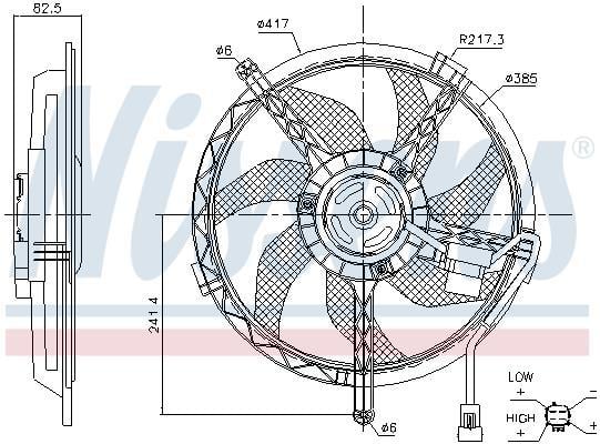 Ventilateur de refroidissement du moteur (Motoventilateur) NISSENS ref. 85945
