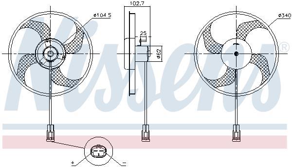 Ventilateur de refroidissement du moteur (Motoventilateur) NISSENS ref. 85947