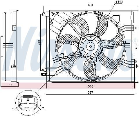 Ventilateur de refroidissement du moteur (Motoventilateur) NISSENS ref. 85948