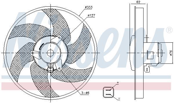 Ventilateur de refroidissement du moteur (Motoventilateur) NISSENS ref. 85950