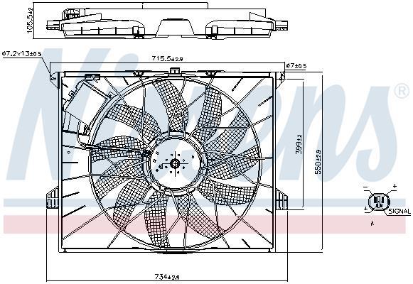 Ventilateur de refroidissement du moteur (Motoventilateur) NISSENS ref. 85955