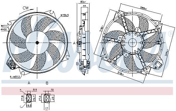 Ventilateur de refroidissement du moteur (Motoventilateur) NISSENS ref. 85989