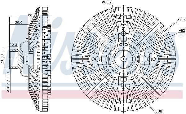 Embrayage, ventilateur de radiateur (Embrayage ventilateur moteur) NISSENS ref. 86036