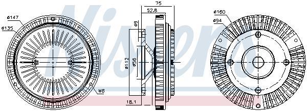 Embrayage, ventilateur de radiateur (Embrayage ventilateur moteur) NISSENS ref. 86044