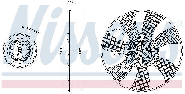 Embrayage, ventilateur de radiateur (Embrayage ventilateur moteur) NISSENS ref. 86217
