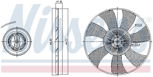 Embrayage, ventilateur de radiateur (Embrayage ventilateur moteur) NISSENS ref. 86220
