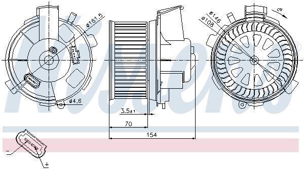 Pulseur d'air habitacle (Ventilateur habitacle) NISSENS ref. 87021
