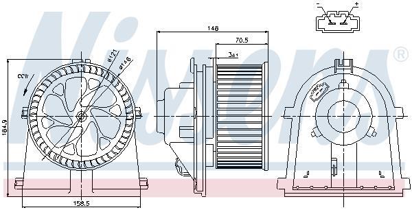 Pulseur d'air habitacle (Ventilateur habitacle) NISSENS ref. 87022