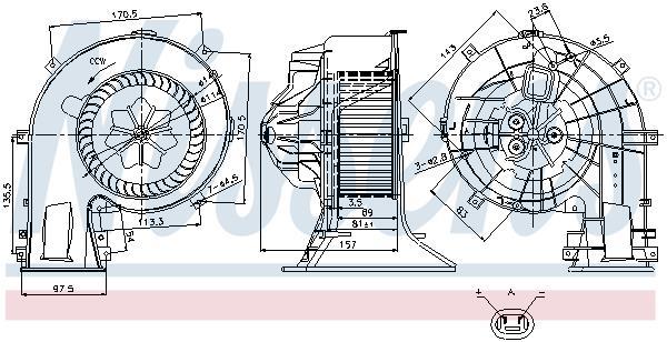 Pulseur d'air habitacle (Ventilateur habitacle) NISSENS ref. 87025