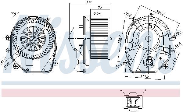 Pulseur d'air habitacle (Ventilateur habitacle) NISSENS 87030