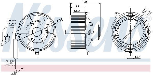 Pulseur d'air habitacle (Ventilateur habitacle) NISSENS ref. 87031
