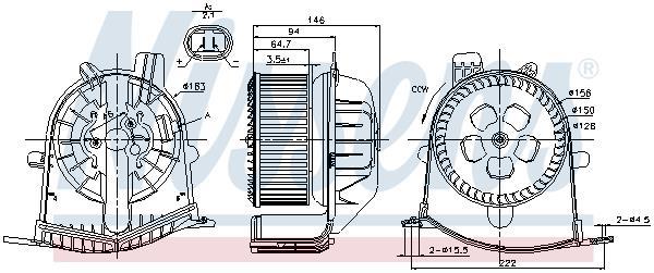 Pulseur d'air habitacle (Ventilateur habitacle) NISSENS 87038