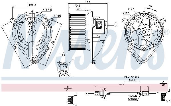 Pulseur d'air habitacle (Ventilateur habitacle) NISSENS 87039
